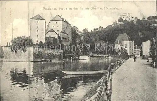 Passau Partie an der Ilz mit Ober und Niederhaus Kat. Passau