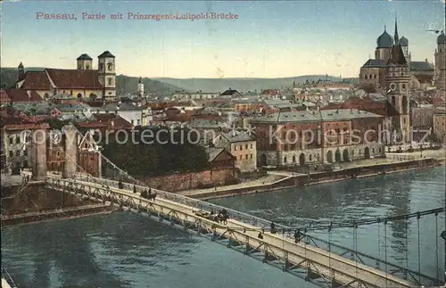 Passau Partie mit Prinzregent Luitpold Bruecke Kat. Passau