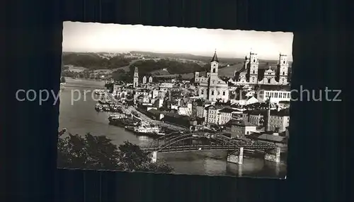 Passau Donau mit Dom und Rathaus Kat. Passau