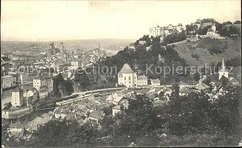 Passau Panorama mit Dom Veste Nieder und Oberhaus Kat. Passau