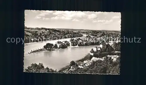 Passau Blick vom Klosterberg Kat. Passau