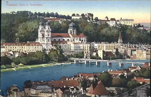 Passau Innpartie Bruecke Dom Kat. Passau