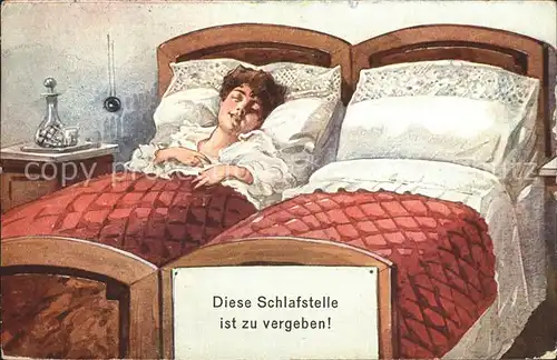 Passau Maidult 1928 Schlafzimmer Karikatur Kat. Passau