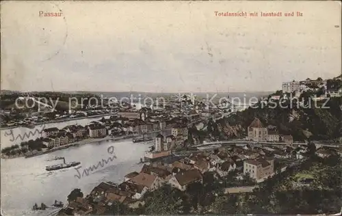 Passau Zusammenfluss von Ilz Donau und Inn Kat. Passau