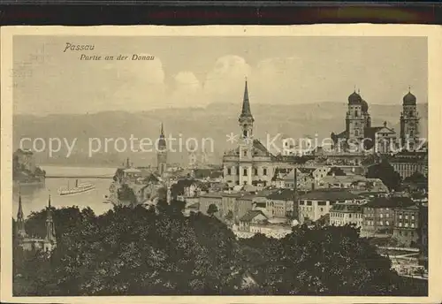 Passau Partie an der Donau mit Dom Kat. Passau