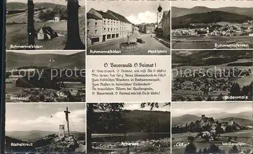 Ruhmannsfelden Kirche Marktplatz Total Gotteszell Bodenmais Rachelkreuz Arbersee Weissenstein Kat. Ruhmannsfelden