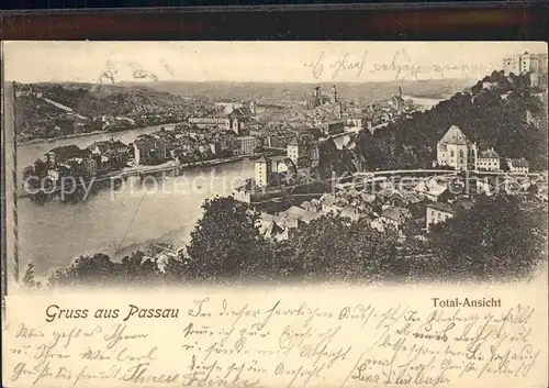 Passau Zusammenfluss von Ilz Donau und Inn Kat. Passau