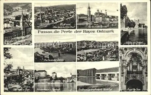 Passau Dreifluessestadt Donau Inn Ilz Dom Kraftwerk Kachlet  Kat. Passau
