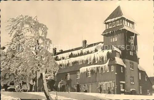 Fichtelberg Oberwiesenthal Fichtelberghaus im Winter Kat. Oberwiesenthal