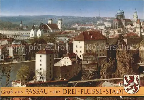 Passau Dreifluessestadt mit Burg Niedernhaus Kat. Passau