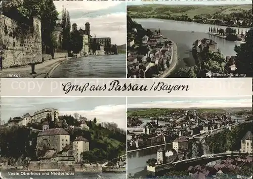 Passau Dreifluessestadt Donau Inn und Ilz Veste Oberhaus und Niederhaus  Kat. Passau