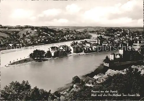 Passau Dreifluessestadt Donau Inn und Ilz Kat. Passau