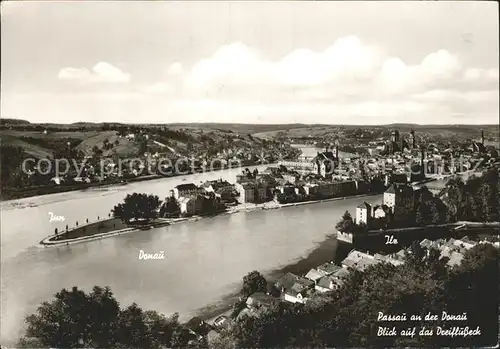 Passau Dreifluessestadt Donau Inn und Ilz Kat. Passau