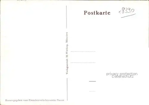Passau Panoramakarte Dreifluessestadt Donau Inn und Ilz Kat. Passau