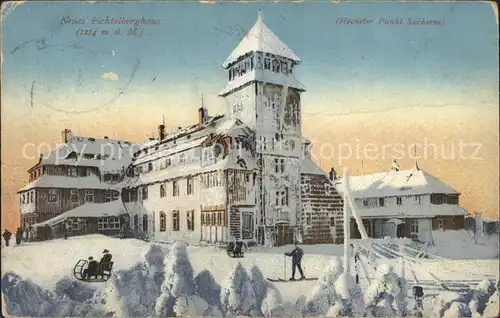 Fichtelberg Oberwiesenthal Fichtelberghaus im Winter Kat. Oberwiesenthal