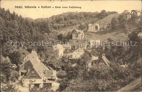 Rathen Saechsische Schweiz Blick vom Basteiweg Kat. Rathen Sachsen
