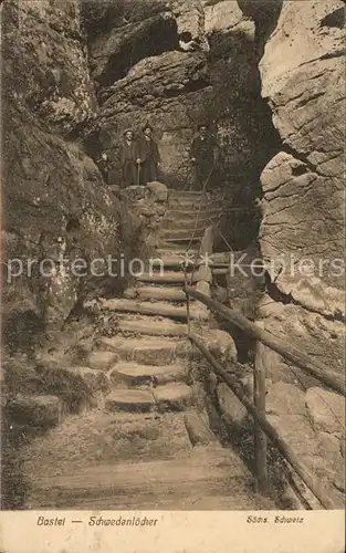 Rathen Saechsische Schweiz Bastei mit Schwedenloecher Kat. Rathen Sachsen