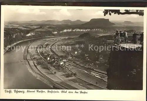 Rathen Saechsische Schweiz Blick von Bastei Kat. Rathen Sachsen