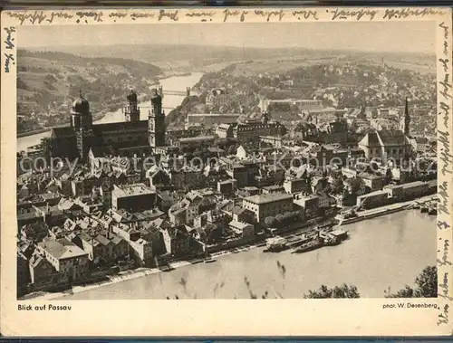 Passau Dreifluessestadt Donau Inn Ilz Fliegeraufnahme Kat. Passau