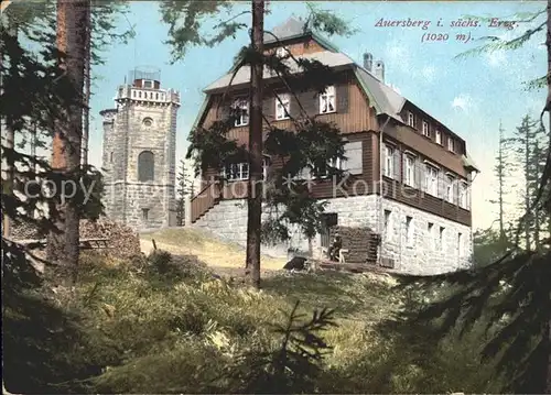 Auersberg Wildenthal Unterkunftshaus und Aussichtsturm Kat. Eibenstock