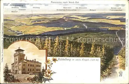 Fichtelberg Oberwiesenthal Panorama Unterkunftshaus Kat. Oberwiesenthal