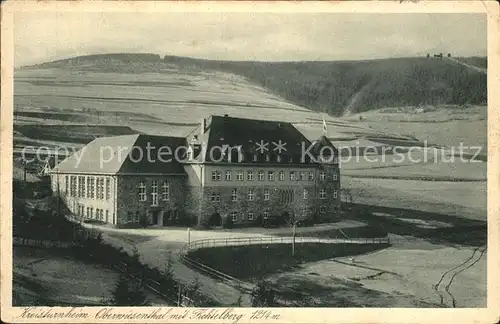 Oberwiesenthal Erzgebirge Kreisturnheim mit Fichtelberg Kat. Oberwiesenthal