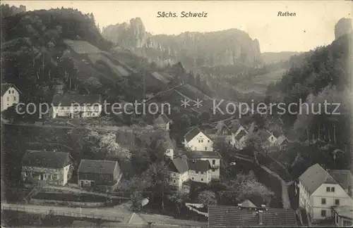 Rathen Saechsische Schweiz Teilansicht Kat. Rathen Sachsen