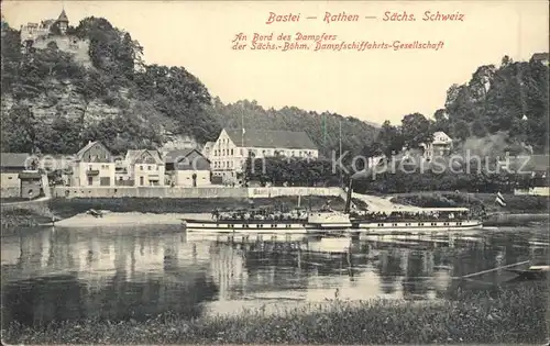 Rathen Saechsische Schweiz Bastei Elbepartie Dampfer Kat. Rathen Sachsen