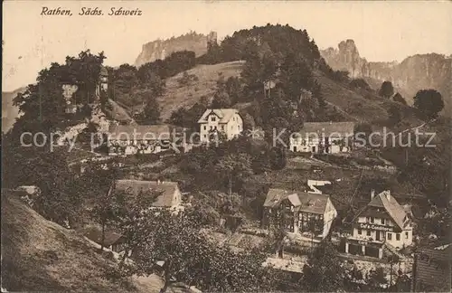 Rathen Saechsische Schweiz Teilansicht Kat. Rathen Sachsen