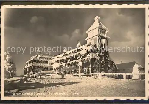 Oberwiesenthal Erzgebirge Fichtelberghaus im Winter Kat. Oberwiesenthal