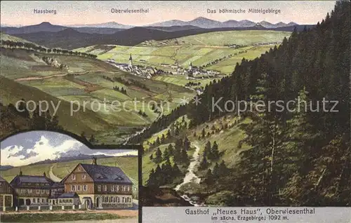 Oberwiesenthal Erzgebirge Panorama Gasthof Neues Haus Kat. Oberwiesenthal