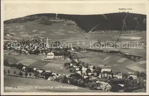 Oberwiesenthal Erzgebirge mit Boehm Wiesenthal und Fichtelberg Kat. Oberwiesenthal