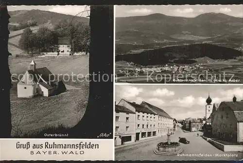 Ruhmannsfelden Osterbruennl Total mit gr und kl Arber Marktplatz Brunnen Kat. Ruhmannsfelden