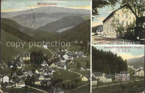 Wildenthal Eibenstock Total und Teilansicht Hotel Drechsler