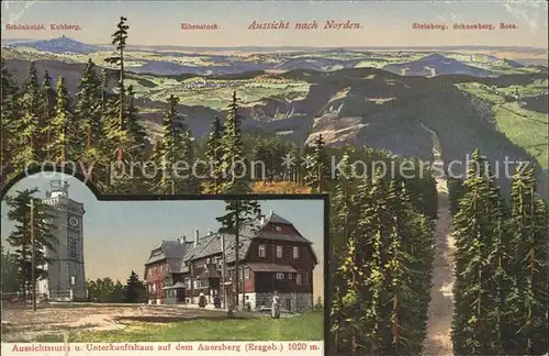 Auersberg Wildenthal Panorama Unterkunftshaus und Aussichtsturm Kat. Eibenstock