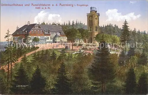 Auersberg Wildenthal Unterkunftshaus und Aussichtsturm Kat. Eibenstock