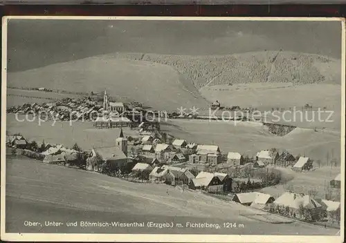 Oberwiesenthal Erzgebirge mit Unter und Boehm Wiesenthal Kat. Oberwiesenthal