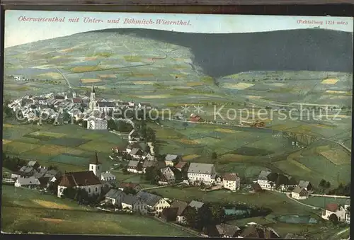 Oberwiesenthal Erzgebirge mit Unter und Boehm Wiesenthal Fichtelberg Kat. Oberwiesenthal