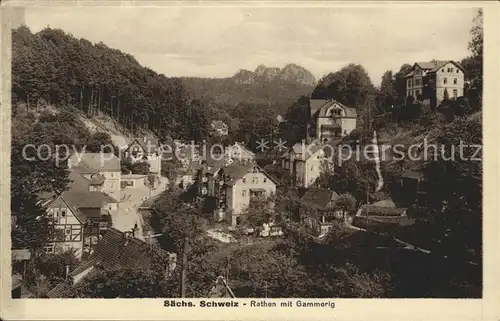 Rathen Saechsische Schweiz mit Gammerig Kat. Rathen Sachsen