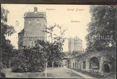 Stolpen Schloss mit Seiger und Coselturm Kat. Stolpen