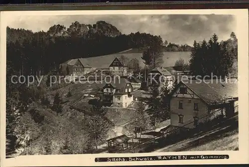 Rathen Saechsische Schweiz mit Gammrig Kat. Rathen Sachsen