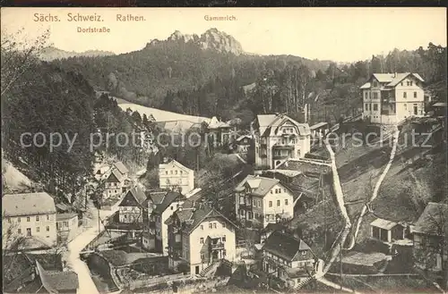 Rathen Saechsische Schweiz Dorfstrasse mit Gammrich Kat. Rathen Sachsen