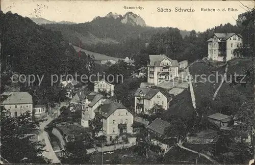 Rathen Saechsische Schweiz mit Gammerig Kat. Rathen Sachsen