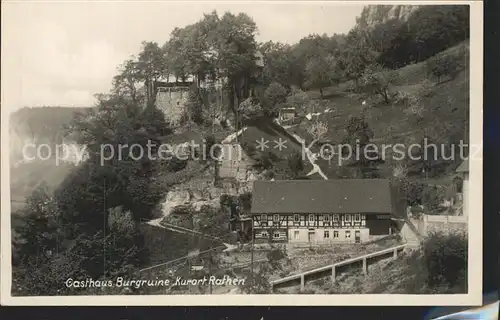 Rathen Saechsische Schweiz Gasthaus Burgruine Kat. Rathen Sachsen