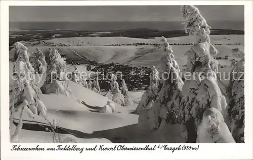 Oberwiesenthal Erzgebirge Schneewehen am Fichtelberg Kurort Winterimpressionen Kat. Oberwiesenthal