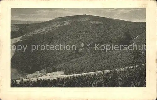 Oberwiesenthal Erzgebirge Panorama Blick vom Fichtelberg zum Keilberg Kupfertiefdruck Kat. Oberwiesenthal