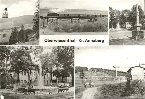 Oberwiesenthal Erzgebirge Keilberg Schmalspurbahn Postmeilensaeule Springbrunnen Sessellift Kat. Oberwiesenthal