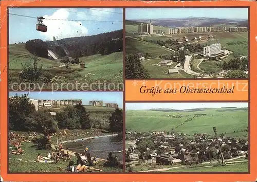 Oberwiesenthal Erzgebirge Sprungschanzen Schwebebahn Neubaugebiet Freibad Teilansicht Kat. Oberwiesenthal
