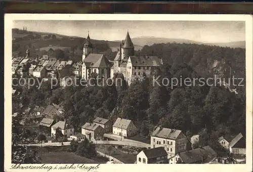 Schwarzenberg Erzgebirge mit Kirche und Schloss Kat. Schwarzenberg