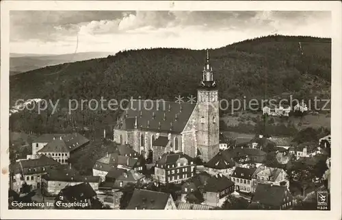 Schneeberg Erzgebirge St Wolfgangkirche Fliegeraufnahme Kat. Schneeberg